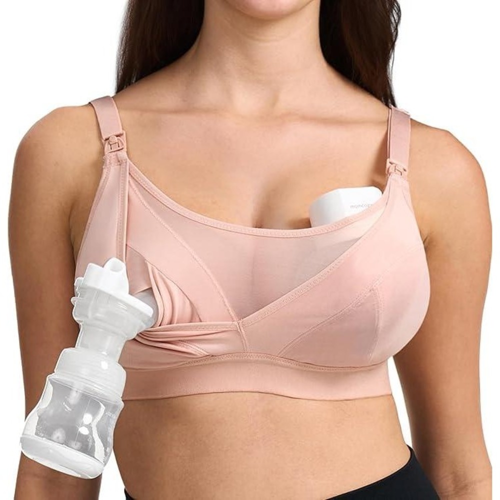 MSRP $39 Momcozy Women's XL Mesh Support Pumping Bra Hands Free Comfortable